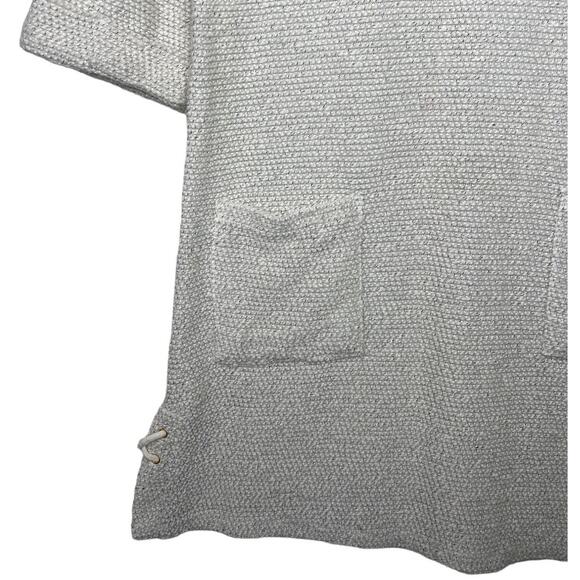 Robert Lewis Size Medium Ivory Chunky Knit Swim Cover Dress Beach Lace Up Sides - Picture 4 of 8